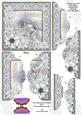 Ice Blue Village Poinsettia 5in Scallop Top Bottom Stacker