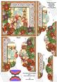 Nativity Scene Poinsettia 5in Scallop Top Bottom Stacker