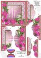 Pink Candles Poinsettia 5in Scallop Top Bottom Stacker