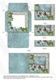 Rooftops Blue Poinsettia Mini Card Envelope Bottom Stacker