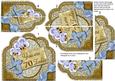 Blue White Pansey 70 Today Scallop Lace Side Stacker