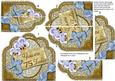Blue White Pansey 75 Today Scallop Lace Side Stacker
