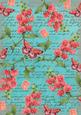 Teal Coloured Sweet Pea Stamp A4 Backing Paper