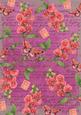Cerise Coloured Sweet Pea Stamp A4 Backing Paper