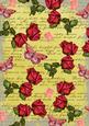 Lemon Rose Vintage Stamp A4 Backing Paper
