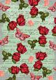 Mint Green Rose Vintage Stamp A4 Backing Paper