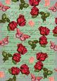 Mid Green Rose Vintage Stamp A4 Backing Paper