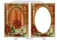 Burnt Orange Paint Red Honeysuckle 7x5in Shaker Frame N Base
