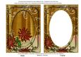 Gold Painted Red Honeysuckle 7x5in Shaker Frame and Base
