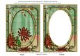 Mint Green Paint Red Honeysuckle 7x5in Shaker Frame and Base