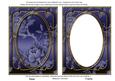 Dark Blue Metallic All Over Rose 7x5in Shaker Frame and Base