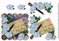 Blue Roses for My Mother Scallop Postcard Step by Step