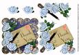 Blue Roses Thank You Scallop Postcard Step by Step