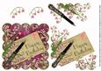Pink Lily of the Valley Happy Birthday Postcard Step by Step