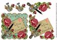 Pink Roses Aqua Day to Remember Postcard Step by Step