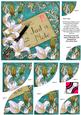White Lily Teal Just a Note Postcard 6in Duo Corner Stacker