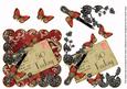 Black Blossom Red 50 Today Scallop Postcard Step by Step