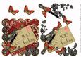 Black Blossom Red 100 Today Scallop Postcard Step by Step