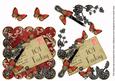 Black Blossom Red 101 Today Scallop Postcard Step by Step