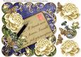 Cream Roses Dblue If Friends 8in Scallop Decoupage Topper
