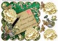 Cream Roses Dgreen If Friends 8in Scallop Decoupage Topper