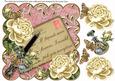 Cream Roses Pink If Friends 8in Scallop Decoupage Topper