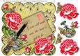 Cerise Roses Lemon Grow Old 8in Scallop Decoupage Topper