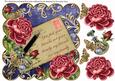 Pink Rose Dblue Friends Are Family 8in Decoupage Topper
