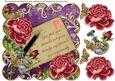 Pink Rose Dpurple Friends Are Family 8in Decoupage Topper