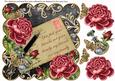 Pink Rose Black Friends Are Family 8in Decoupage Topper