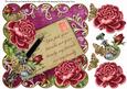 Pink Rose Cerise Friends Are Family 8in Decoupage Topper