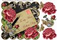 Deep Pink Rose Black Mam Mothers Day 8in Decoupage Topper