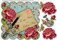 Deep Pink Rose Teal Mam Mothers Day 8in Decoupage Topper