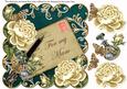 Cream Roses Petrol for My Mam 8in Decoupage Topper