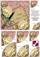 Cream Roses Pink Mothers Day 6in Duo Corner Stacker