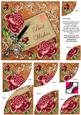 Deep Pink Roses Burnt Best Wishes 6in Duo Corner Stacker