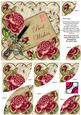 Deep Pink Roses Cream Best Wishes 6in Duo Corner Stacker