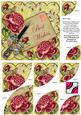 Deep Pink Roses Lemon Best Wishes 6in Duo Corner Stacker
