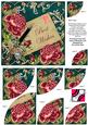 Deep Pink Roses Petrol Best Wishes 6in Duo Corner Stacker