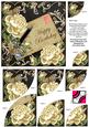 Cream Roses Black Happy Birthday 6in Duo Corner Stacker