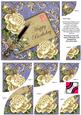 Cream Roses Blue Happy Birthday 6in Duo Corner Stacker