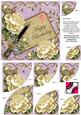 Cream Roses Lilac Happy Birthday 6in Duo Corner Stacker