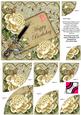 Cream Roses Olive Happy Birthday 6in Duo Corner Stacker