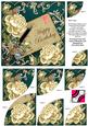 Cream Roses Petrol Happy Birthday 6in Duo Corner Stacker