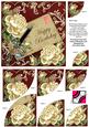 Cream Roses Red Happy Birthday 6in Duo Corner Stacker