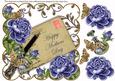Blue Rose Mothers Day Ink Saver 8in Decoupage Topper