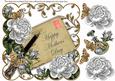 Silver Rose Mothers Day Ink Saver 8in Decoupage Topper