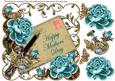 Teal Rose Mothers Day Ink Saver 8in Decoupage Topper