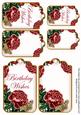 Deep Pink Rose Birthday Wishes Sentiment Ink Saver Tag Sheet