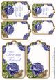 Blue Roses for My Friend Sentiment Ink Saver Tag Sheet